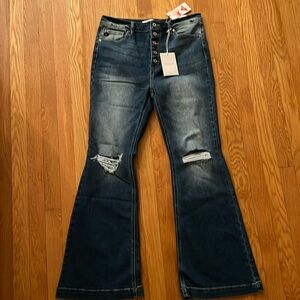 NWT | Kancan | High-rise distressed flare jean | Size 13/30